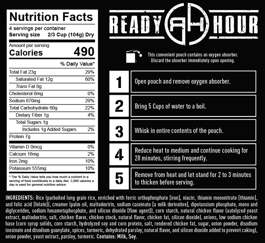 Ready Hour Creamy Chicken Flavored Rice Individual Pack (4 servings) - Image 4