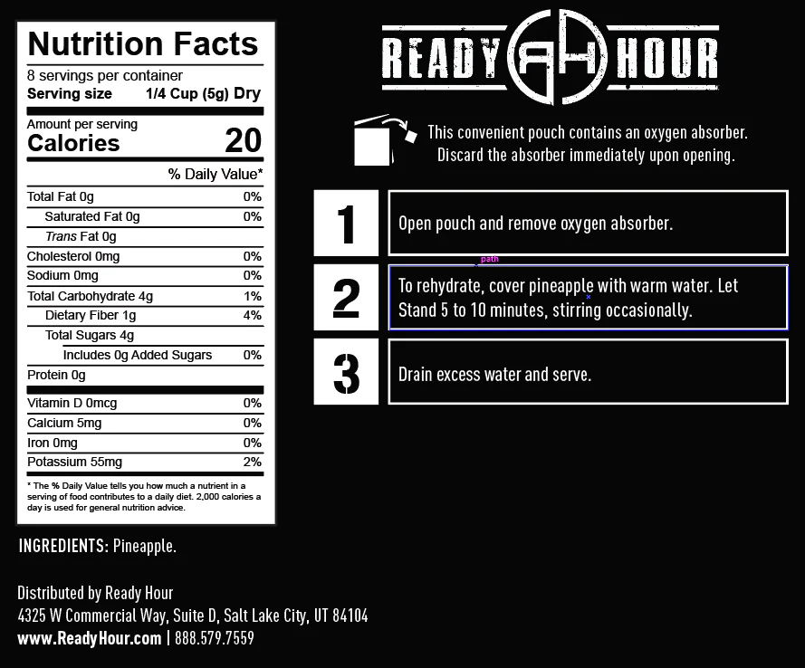 Ready Hour Freeze-Dried Pineapple Case Pack (32 servings, 4 pk.) - Image 5